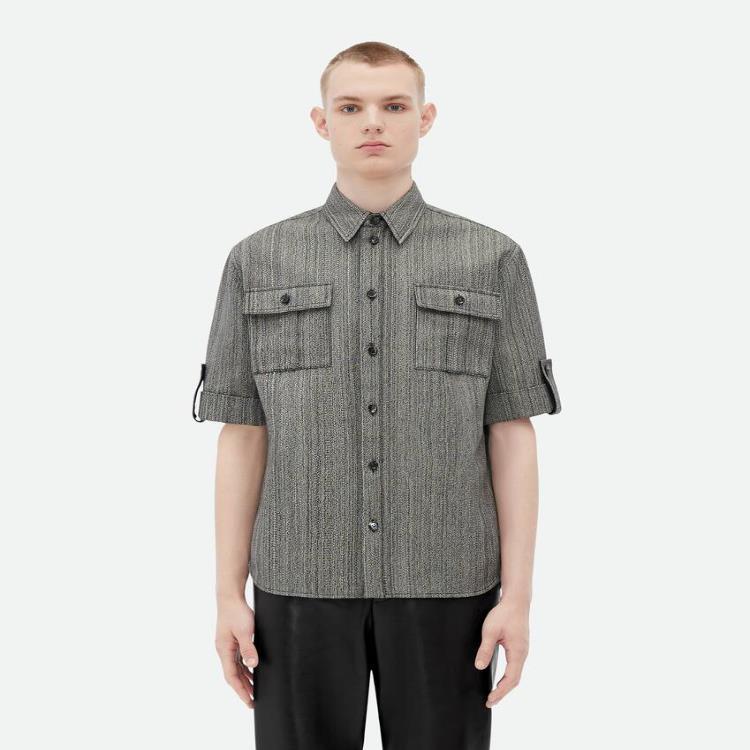 보테가베네타 남성 셔츠 Short Sleeved Multicoloured Cotton Shirt 737027V2UC01205이끌라보테가베네타