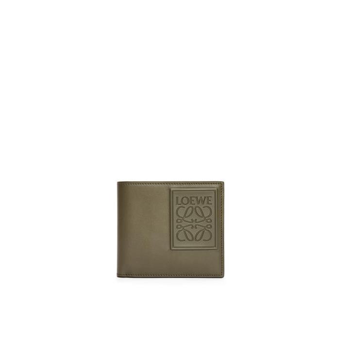 로에베 남성 반지갑 Bifold wallet in satin calfskin Khaki Green C565302X01-4160이끌라로에베