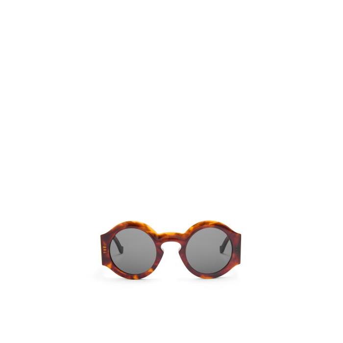 로에베 여성 선글라스 Curved sunglasses in acetate Flamed Havana G832270X08-6458이끌라로에베