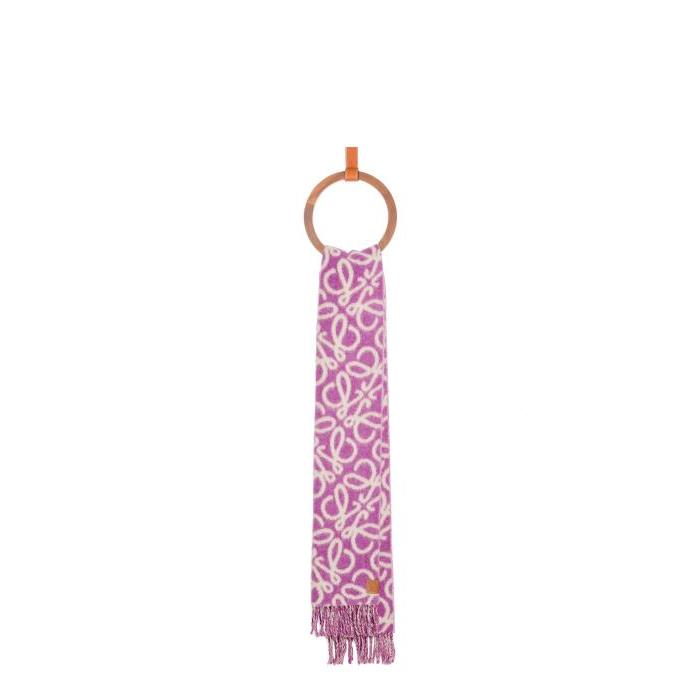 로에베 여성 스카프 숄 Anagram scarf in alpaca&amp;wool Purple/Beige Mist F811257X23-6126이끌라로에베