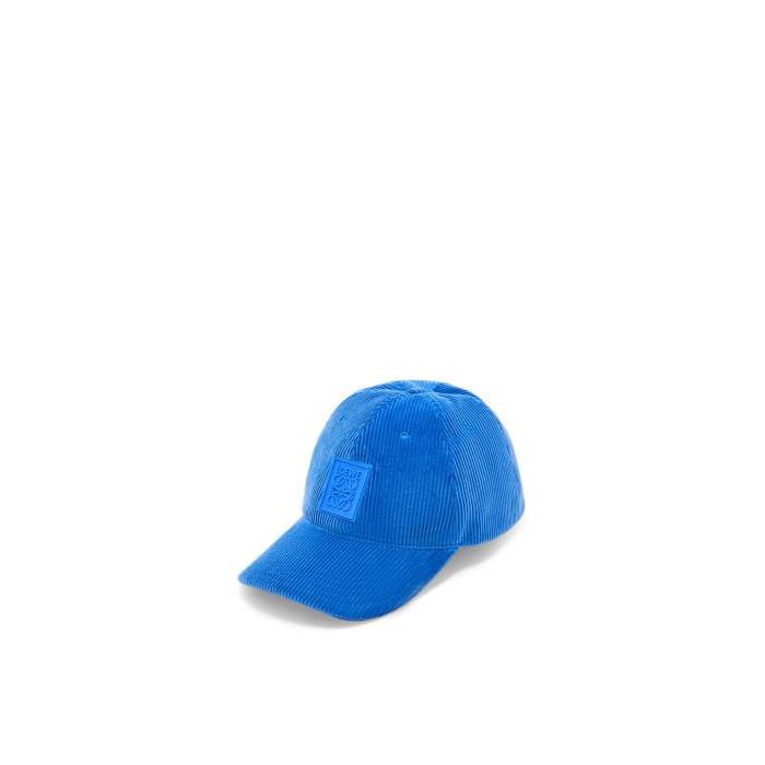 로에베 여성 모자 Patch cap in corduroy Seaside Blue K820358X22-5695이끌라로에베