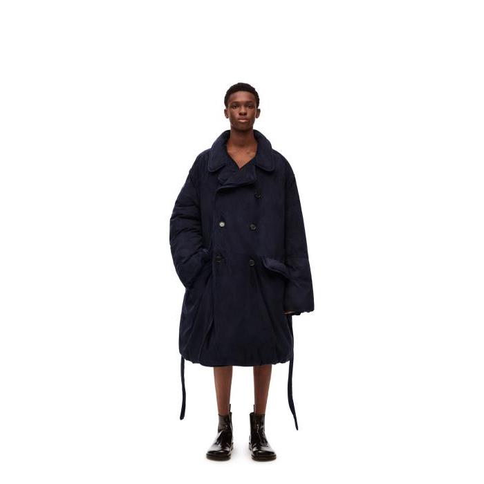 로에베 남성 코트 Padded coat in suede Navy Blue H526Y18LA1-5110이끌라로에베