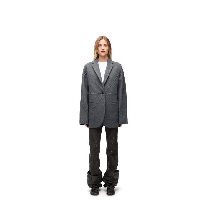 로에베 여성 자켓 블레이저 Puzzle Fold jacket in wool Grey Melange S540Y03X89-1440이끌라로에베