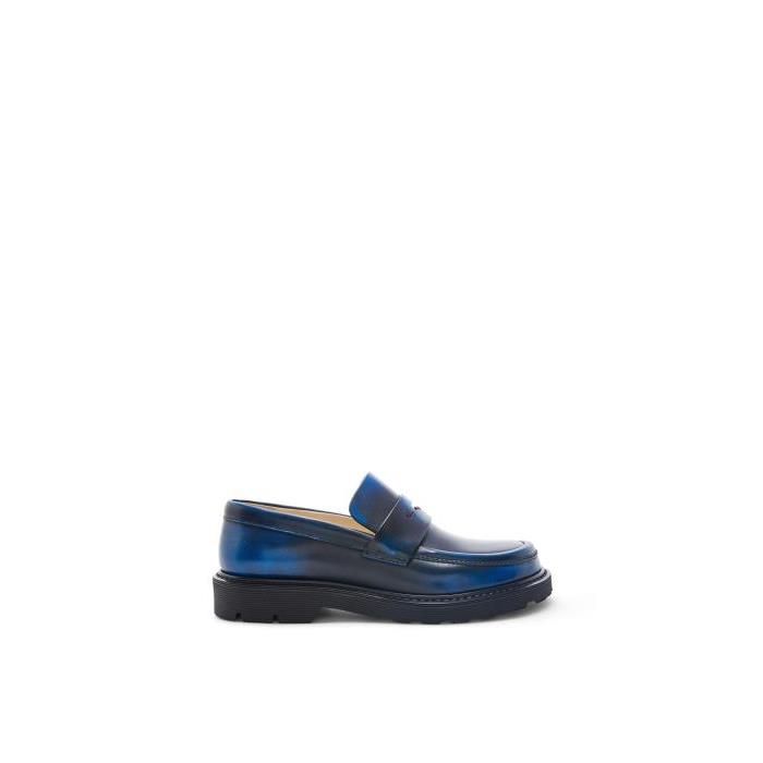 로에베 여성 로퍼 레이스업 Blaze loafer in bicolour brushed off calfskin Royal Blue/Black L815290X13-5404이끌라로에베