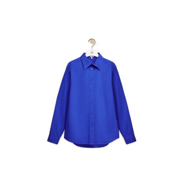 로에베 남성 셔츠 Shirt in cotton Cobalt Blue H526Y05WB4-5260이끌라로에베