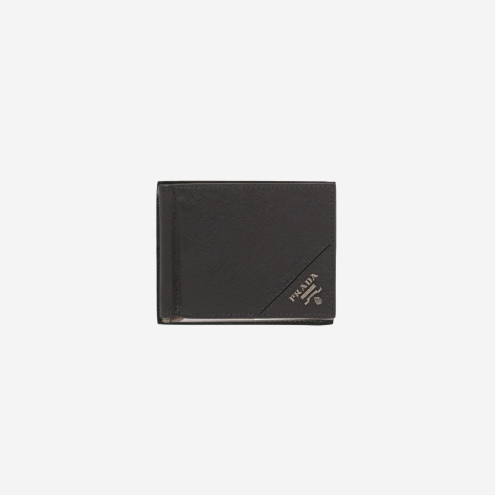 프라다 사피아노 레더 머니 클립 지갑 블랙 2MN077-QME-F0002이끌라프라다