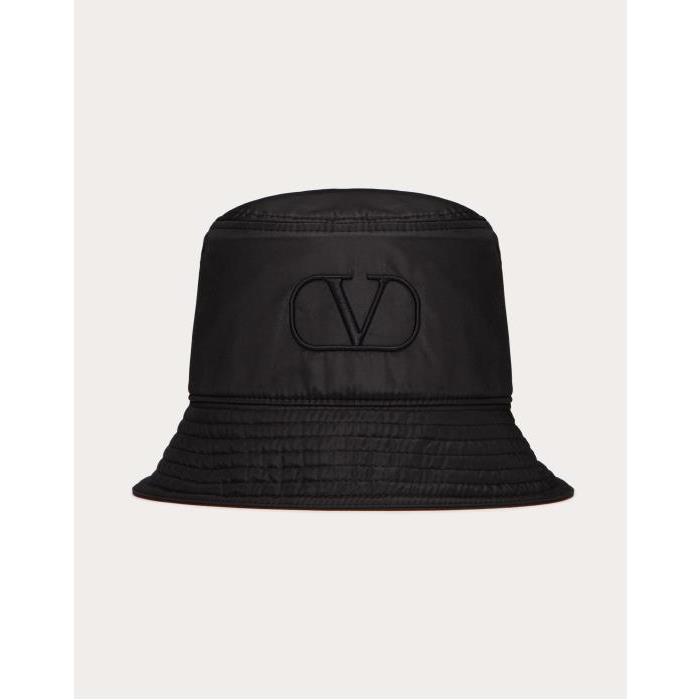 발렌티노 남성 모자 Vlogo Signature Silk Bucket Hat for Man in Black | Valentino GB YHGA11QSH_0NO이끌라발렌티노