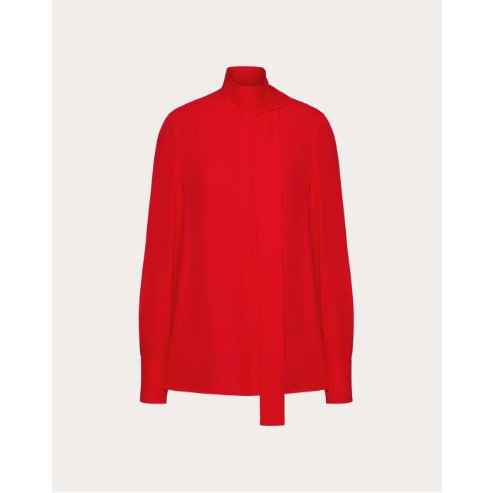 발렌티노 여성 블라우스 셔츠 Georgette Blouse for Woman in Red | Valentino GB BAB3Y31MH_157이끌라발렌티노
