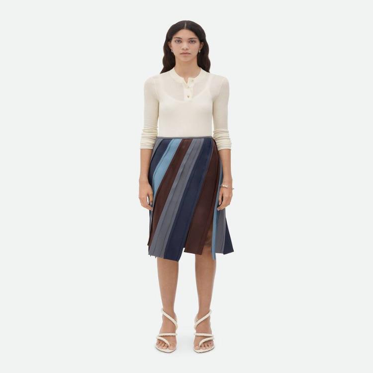 보테가베네타 여성 스커트 Striped Leather Skirt 779361V3XK01602이끌라보테가베네타