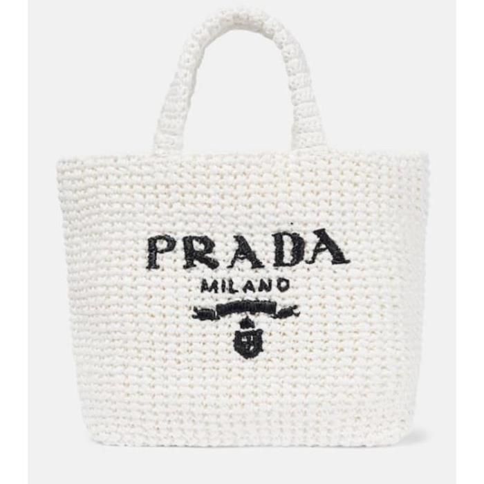 프라다 여성 토트백 탑핸들백 Small logo crochet tote bag P00808699이끌라프라다