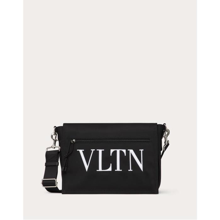 발렌티노 남성 숄더백 크로스백 Vltn Nylon Messenger Bag for Man in Black/white | Valentino GB YB0B79MVC_0NI이끌라발렌티노