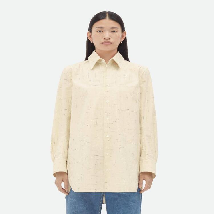 보테가베네타 여성 블라우스 셔츠 Textured Criss Cross Cotton Shirt 708853V3PM04097이끌라보테가베네타