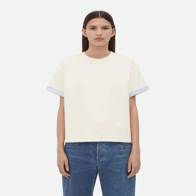 보테가베네타 여성 블라우스 셔츠 Double Layer Cotton Check T Shirt 753811V41U09071이끌라보테가베네타