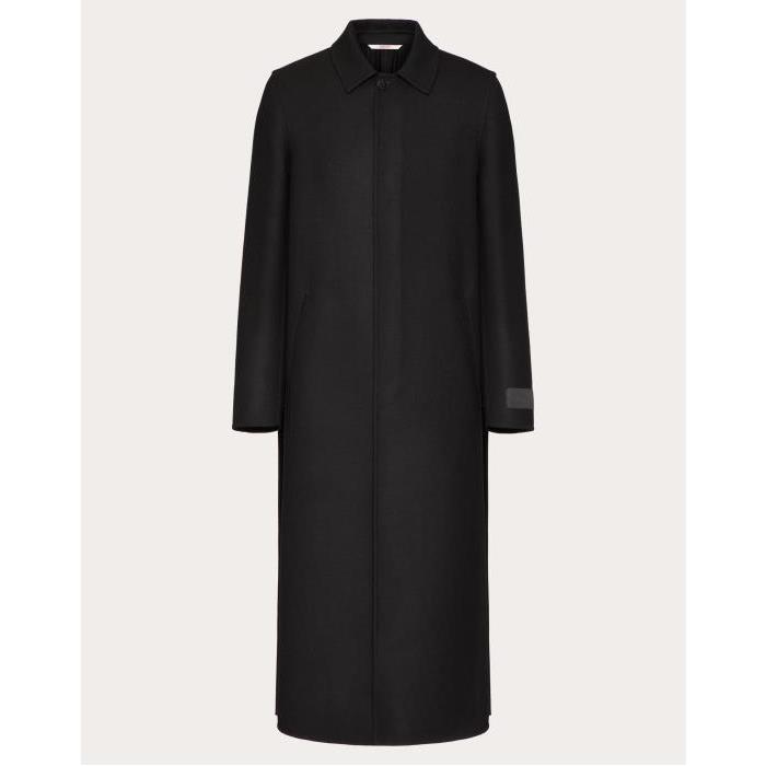 발렌티노 남성 코트 Wool Coat With Maison Valentino Tailoring Label for Man in Black | Valentino GB VCAG759F4_0NO이끌라발렌티노