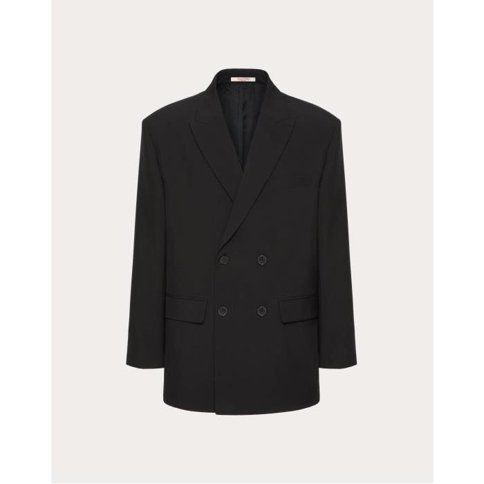 발렌티노 남성 자켓 블레이저 Double breasted Wool Jacket With Maison Valentino Tailoring Label for Man in Black | Valentino GB VCEE318EJ_0NO이끌라발렌티노