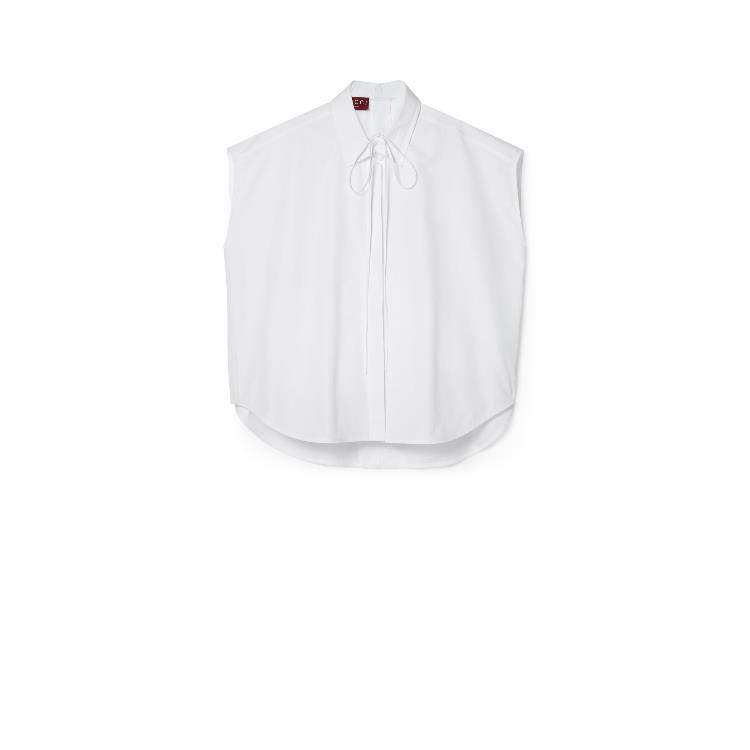 구찌 여성 블라우스 셔츠 781527 ZAQMF 9000 Cotton shirt with Gucci embroidery이끌라구찌