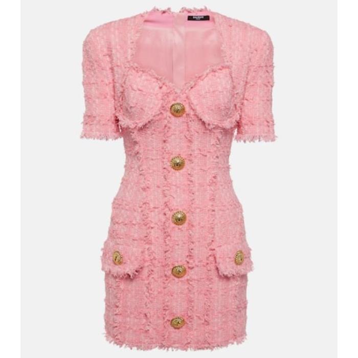 발망 여성 원피스 Cotton blend tweed bustier dress P00922476이끌라발망