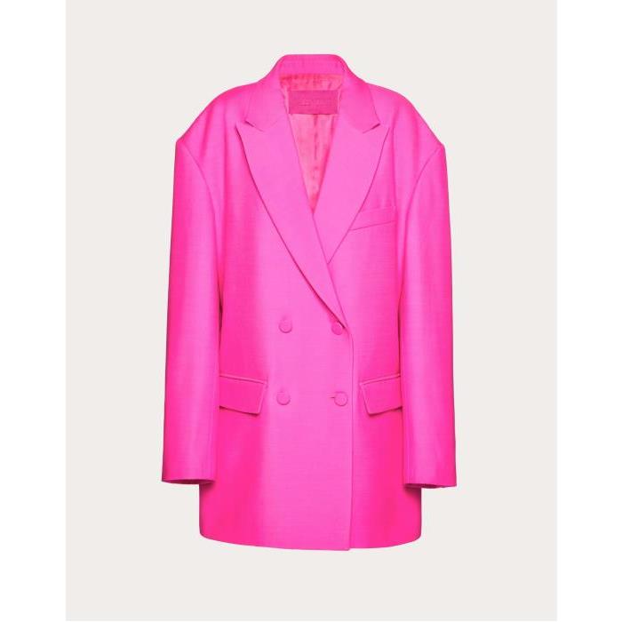 발렌티노 여성 자켓 블레이저 Crepe Couture Blazer for Woman in Pink Pp | Valentino GB BCE2X51CF_UWT이끌라발렌티노
