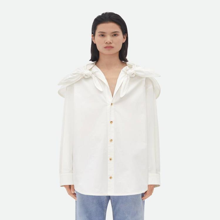 보테가베네타 여성 블라우스 셔츠 Compact Cotton Shirt With Knots 788913V2BL09000이끌라보테가베네타