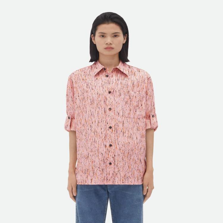 보테가베네타 여성 블라우스 셔츠 Textured Viscose Stripe Shirt With BV Embroidery 791987V3ZU05103이끌라보테가베네타