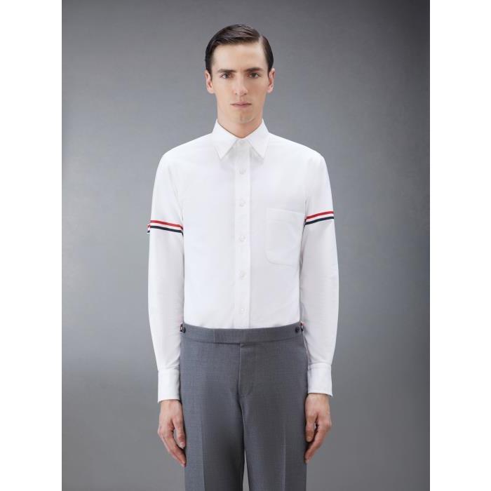 톰브라운 남성 셔츠 MWL150E-06177-100 White Oxford Striped Grosgrain Armband Classic Shirt이끌라톰브라운