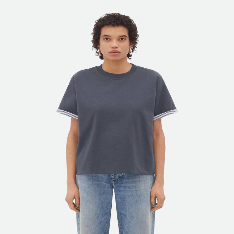 보테가베네타 여성 블라우스 셔츠 Double Layer Striped Cotton T Shirt 753811V39G01312이끌라보테가베네타