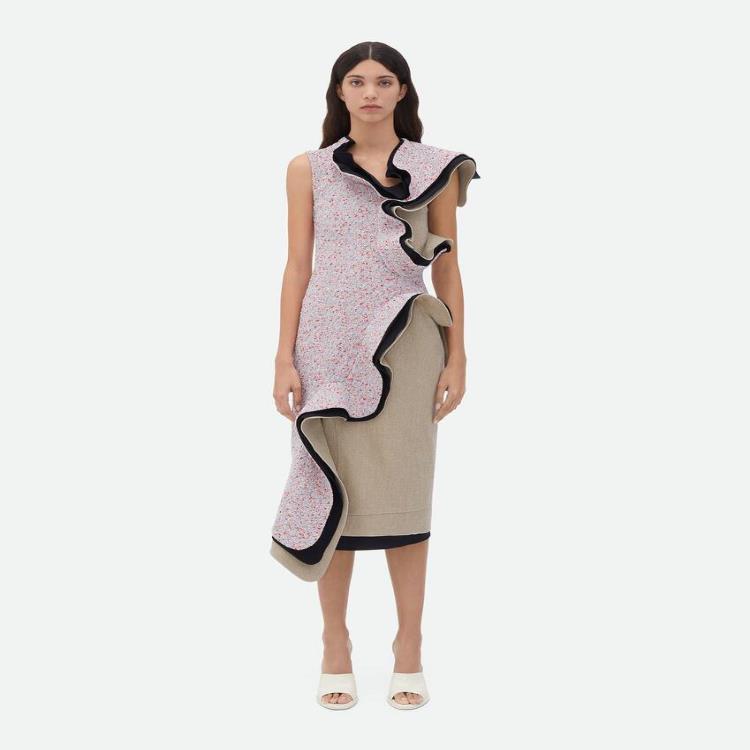 보테가베네타 여성 원피스 Textured Terrazzo Cotton Ruffle Dress 792029V2KN06464이끌라보테가베네타