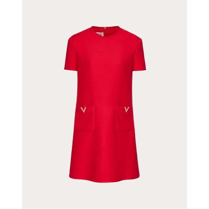 발렌티노 여성 원피스 Crepe Couture Dress for Woman in Red | Valentino GB BVAZU21CF_157이끌라발렌티노